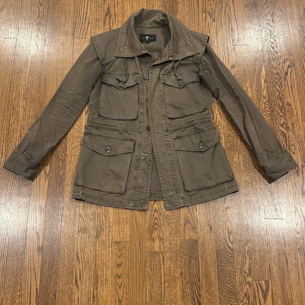 7 for all mankind Utility Jacket greenish brown size XS